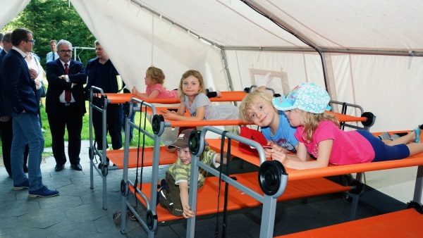 Auf dem Übungsstandort in Markerbach können Jugendgruppen der Katastrophenschutzkräfte auch in einem Zeltlager untergebracht werden. Foto: Erzgebirgskreis 